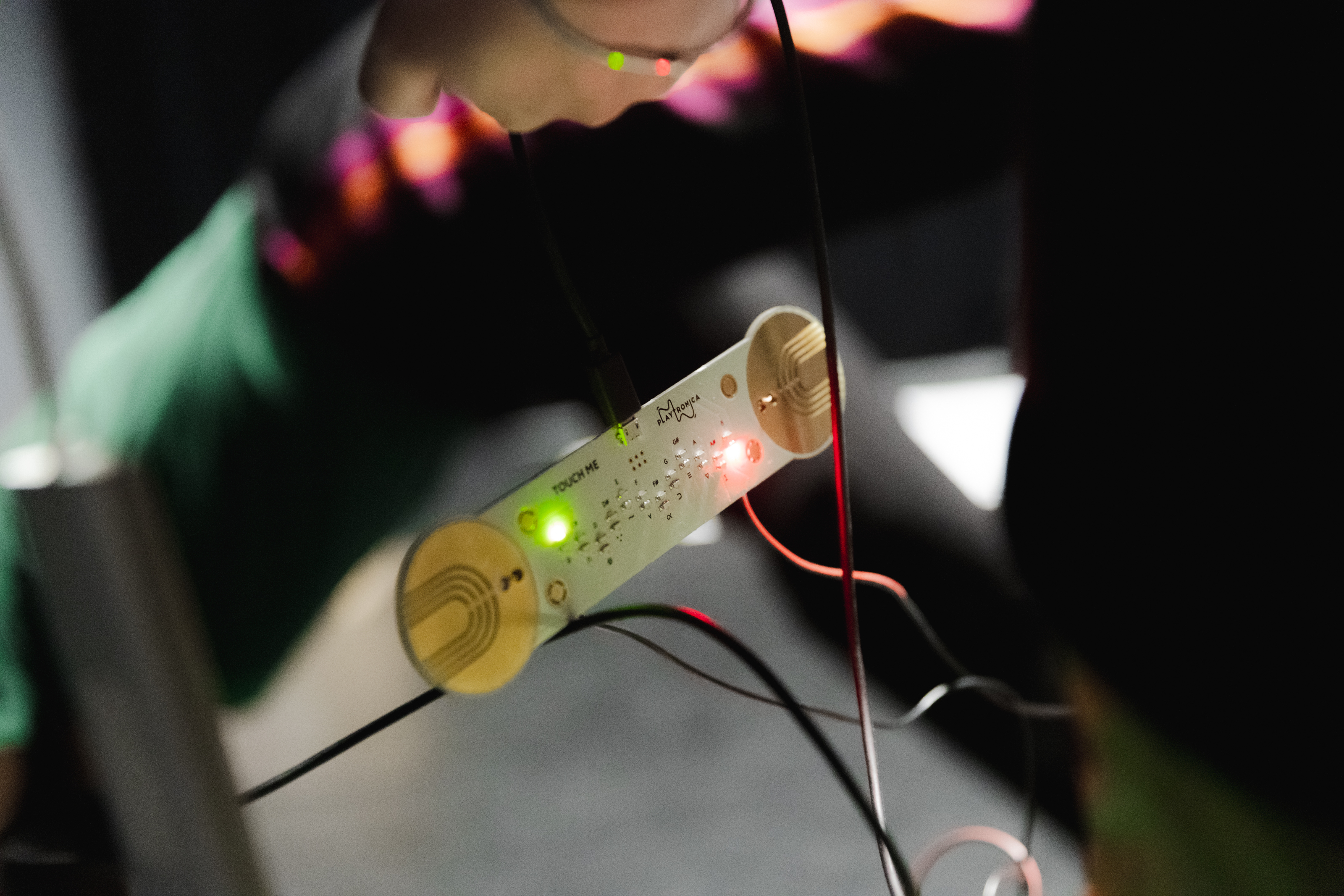 A close up of the Touch Me sensor by Playtronica.